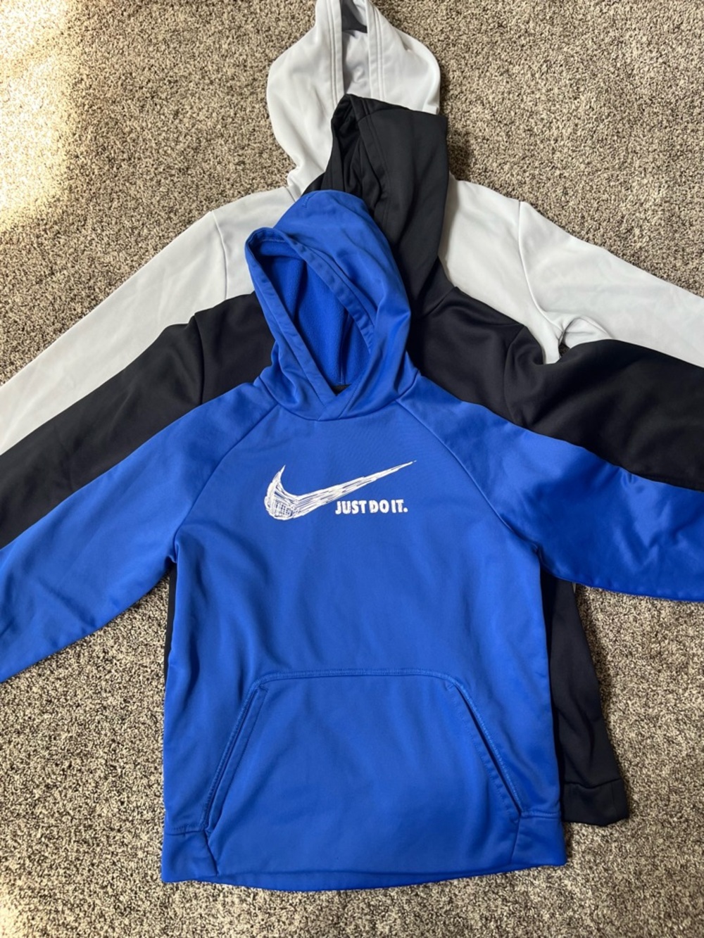 Three dri-fit hoodie sweatshirts (Nike and Under Armour) Youth XL